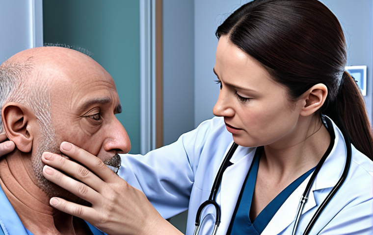 **A compassionate AI doctor comforting a patient.** (This image should convey empathy and understanding through the use of technology in a medical setting).